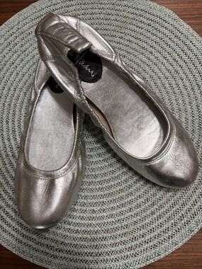 Cole Haan Silver Metallic Ballet Flats